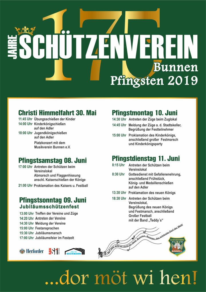 Jubelschuetenfest in Bunnen Pfingsten 2019